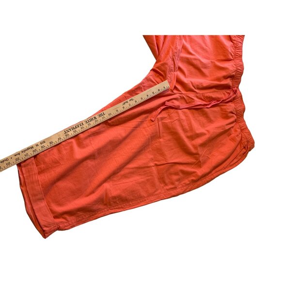 💖Lane Bryant coral capri midrise with elastic, drawstring waist, front pockets - Picture 4 of 6